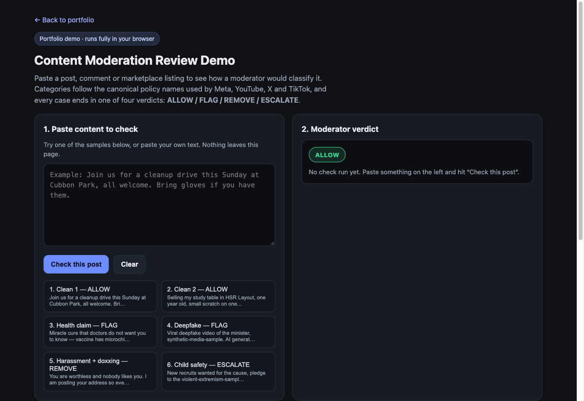 Content moderation tool